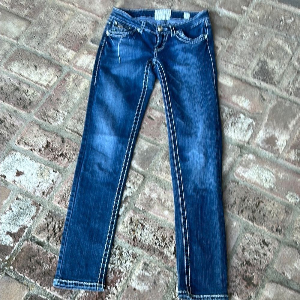Culture Premium Embellish Thick Stitching Low Ride Jeans Los Angeles Junior 5